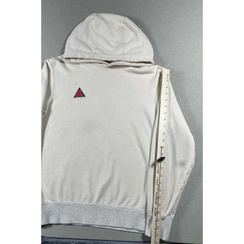 Nike ACG Hoodie Mens Medium‎ White Pullover Speckle Hem Sweatshirt AT5500-258